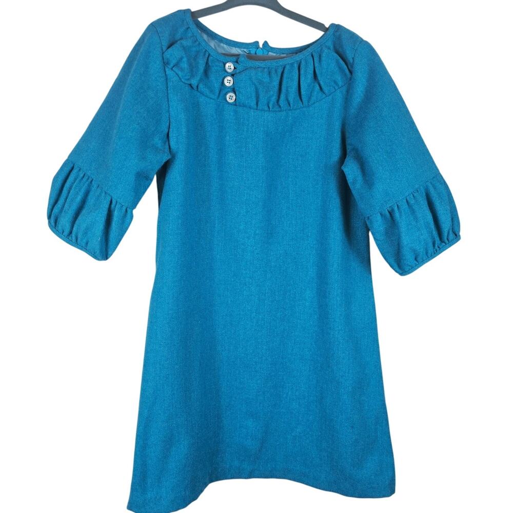 Bella Bliss Wool Blend Turquoise LIned Fall Winter Dress Girls 7 NWT